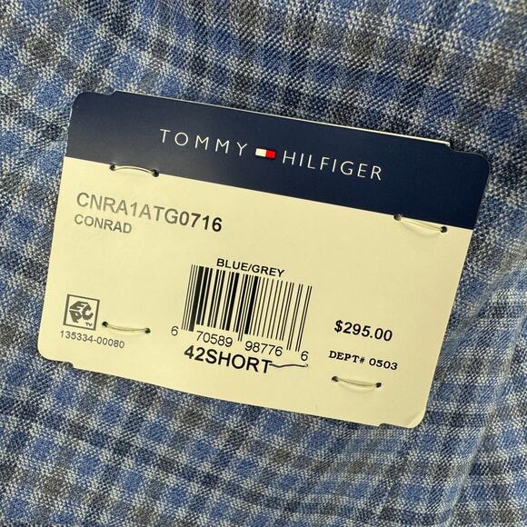 Tommy Hilfiger Mens TH Flex Modern Fit Check Plaid Sport Coat Blue Gray 42S - Picture 3 of 5